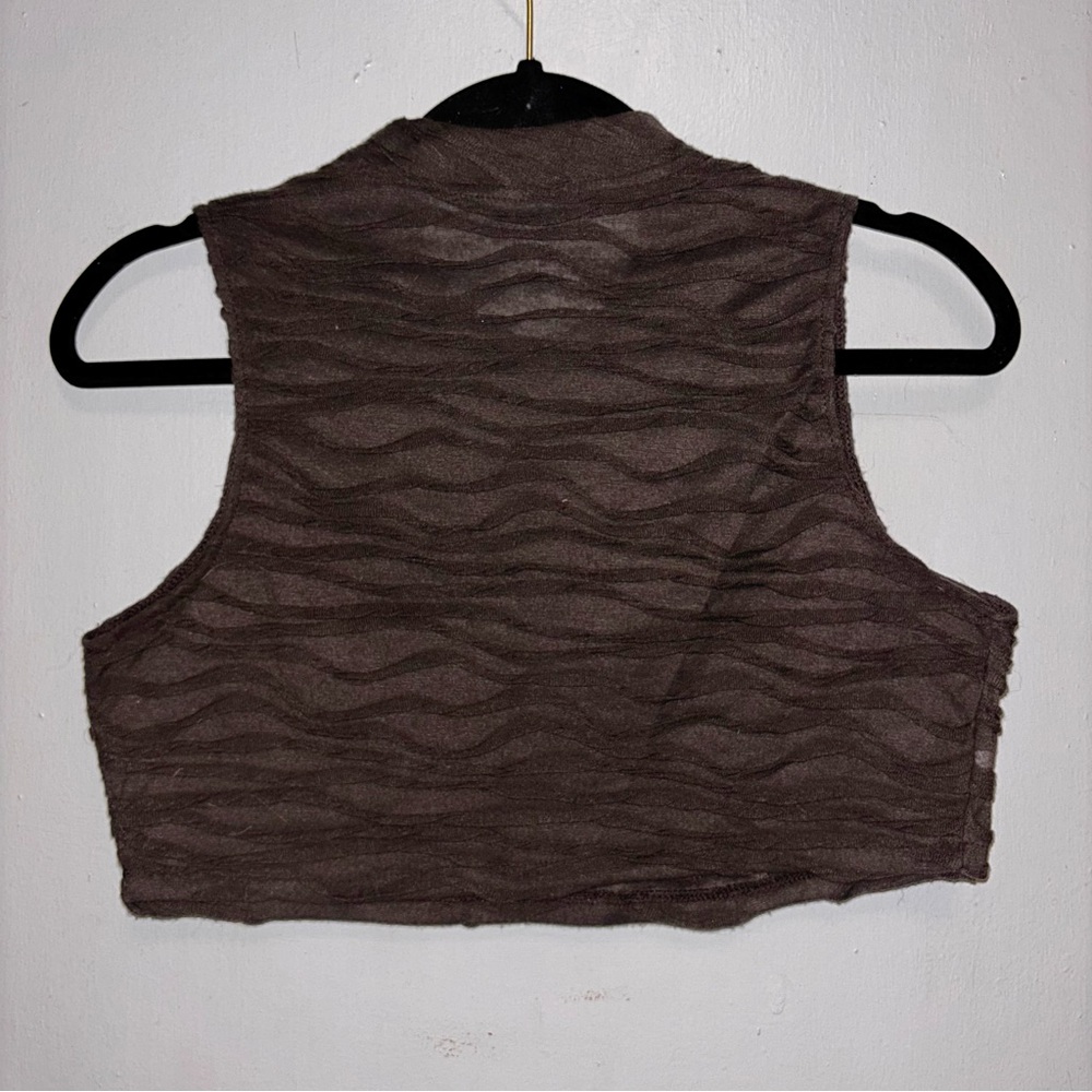 Brown Mock Neck Tank Top